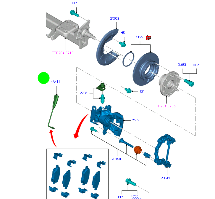 BK212N248BD Brake Pad Sensor Wire Rear To Suit Ford Transit VM / VO / VN Custom