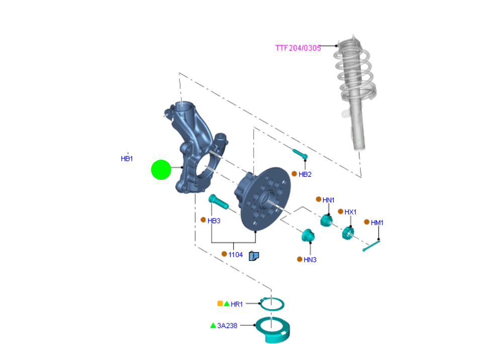 BK213K185AF Right Hand Front Steering Knuckle to Suit Ford Transit VN Custom