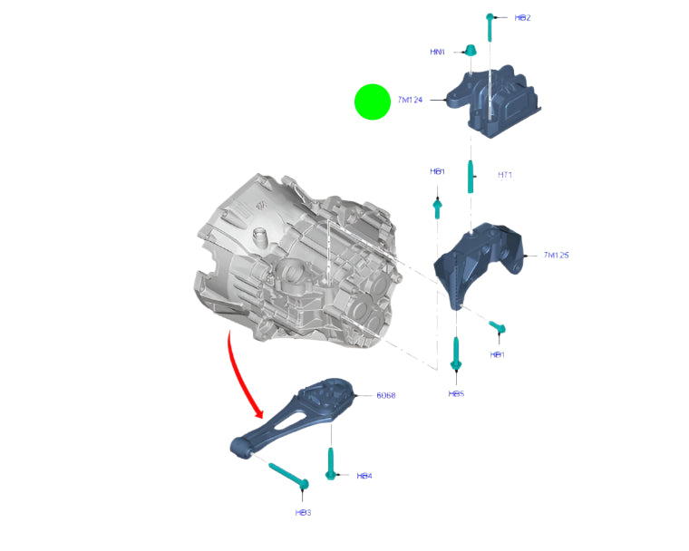 BK217M124BA Engine Insulator Mount For Ford Transit Custom