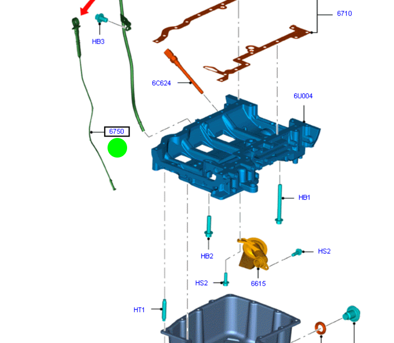 Genuine Oil Level Indicator Dipstick to suit VM 2.2L Ford Transit BK3Q6750AE 1740995