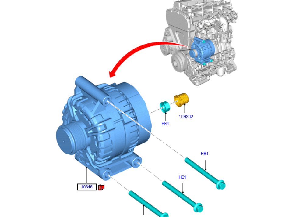 Alternator to suit 2.2L FWD VM / VO / VN Ford Transit CC1T10300BD / 1874992