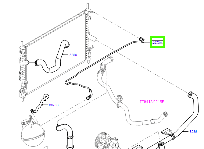 Expansion Bottle Overflow Hose VM Ford Transit 6C118W005AC / 1370866