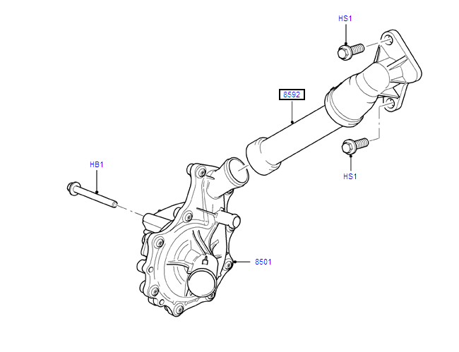 Water Pump Outlet Connection To Suit Ford Transit 2.2L VM / VO / VN 6C1Q8B535AF / 1380563
