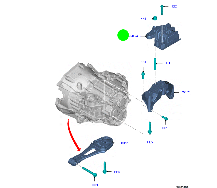 GK217M124AG Ford Transit Custom and VO Transmission Mount