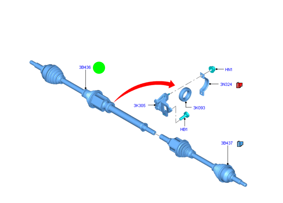 KK213B436CE Right Hand CV Driveshaft To suit Ford Transit VN Custom and VO