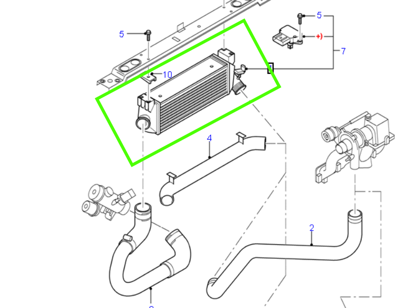 Intercooler Assembly to suit VH/VJ 2.4L RWD Ford Transit 2000-2006 MEYC159L440BF / 1671440