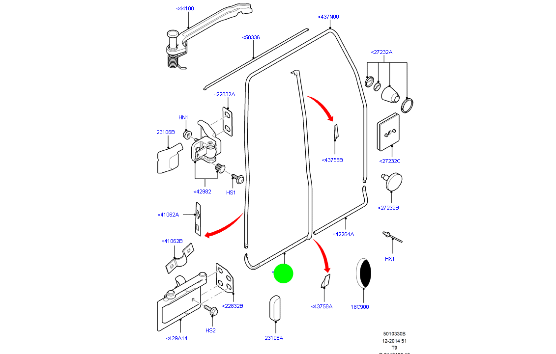 Rear Barn Door Genuine Weather Seal to suit VH, VJ, VM Ford Transit 1809933 / YC15V42265BY