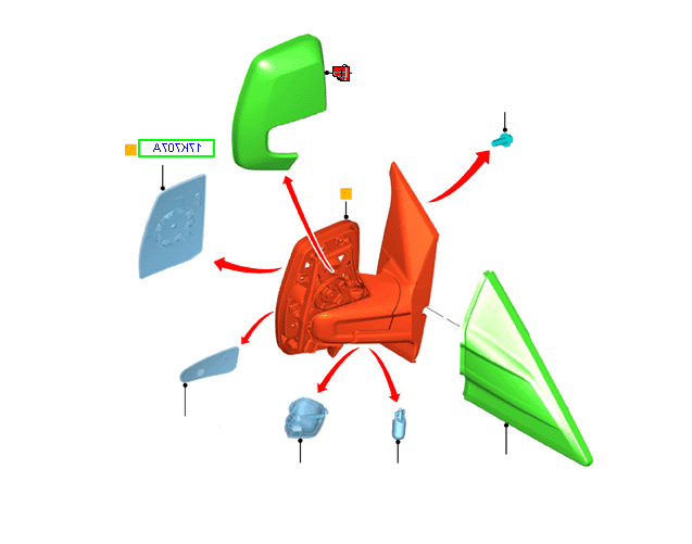 Ford Transit Custom Right Hand Side Mirror Glass BK2117K740BB / 1766584