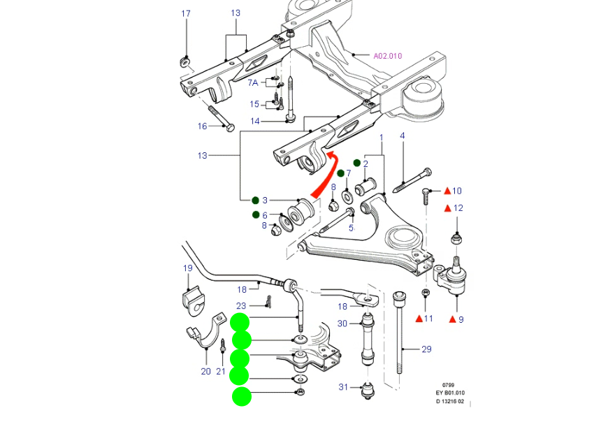 Left Hand Stabiliser Link Assembly to suit VG Ford Transit 1992-2000 1809988 / 86VB3B439AA