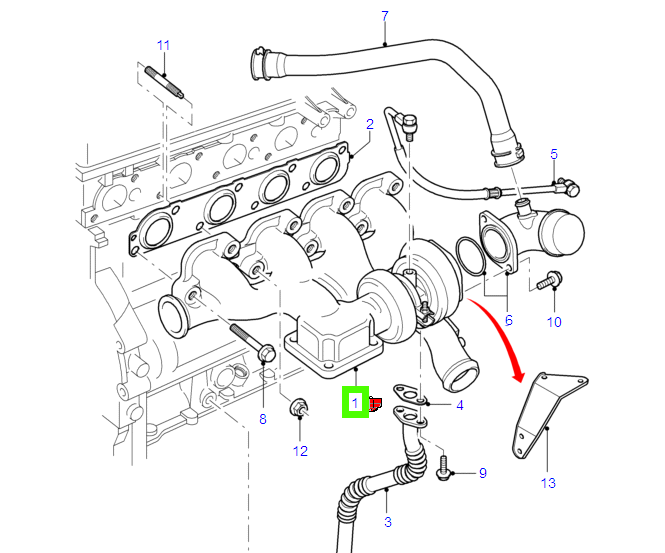 49377-00510 Genuine Turbo and Manifold Reman to Suit Ford Transit VJ 2004-2006 4C1Q 6K682 BE / 1590100