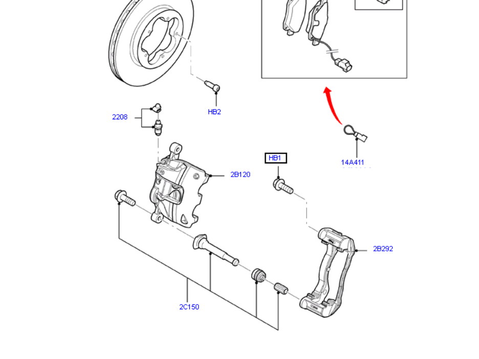 Genuine Ford Transit Brake Caliper Bolt M14 x 45mm 1404961 / W708823S437
