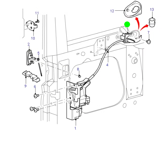 YC15V22600AB Right Hand Interior Door Handle To suit Ford Transit VH/VJ/VM 2000-2014