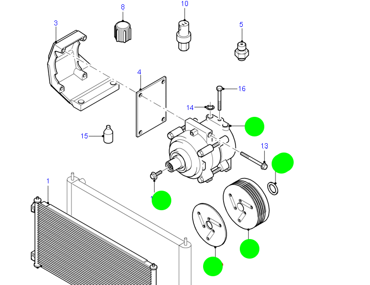 YC1H19D629AC Air Con Compressor To suit Ford Transit VH/VJ 2000-2006