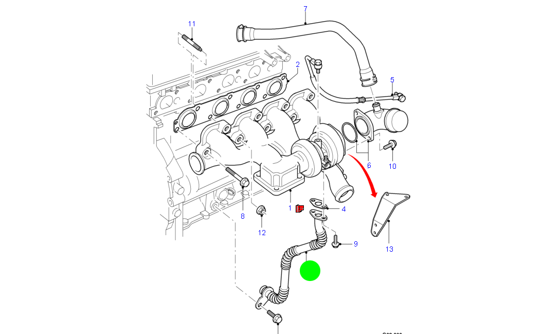 YC1Q6K677AE Turbo Oil Return Pipe To suit Ford Transit VH/VJ 2000-2006