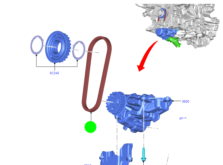Ford 2.0L EcoBlue Genuine Wet Belt Timing Kit GK2Q-8A615-AC – Includes Timing Cover | Fits Transit VO / VN / Ranger / Everest 2.0 TDCi