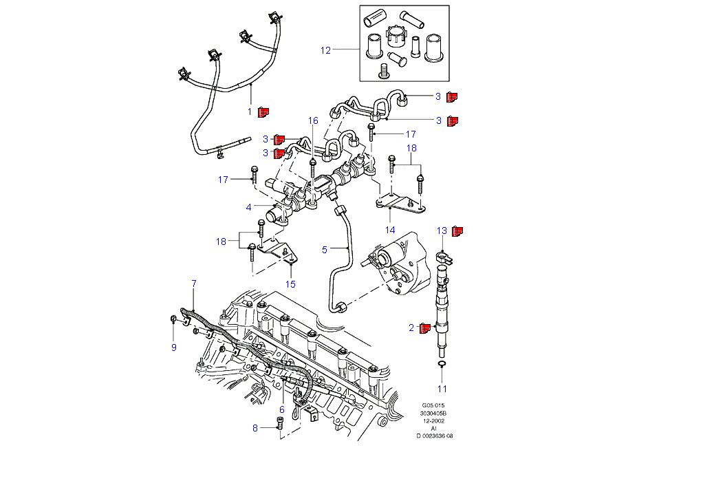 High Pressure Fuel Line Pipe Assembly to suit 2.4L VH/VJ Ford Transit 4C1Q9C993BD / 1465179