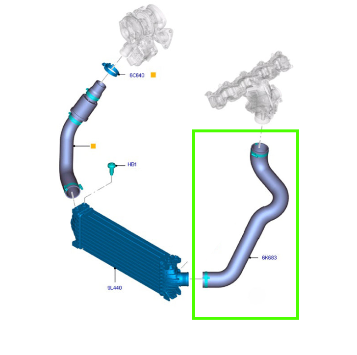 Intercooler Hose LHS to suit 2.2L VM / VO Ford Transit CC116K863BE / 1749144