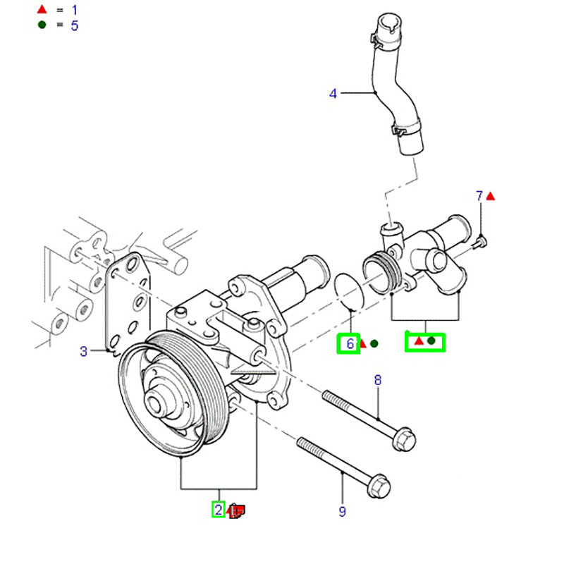 Waterpump Assembly Complete With Pulley & Plastic Housing to suit 2.4L ...