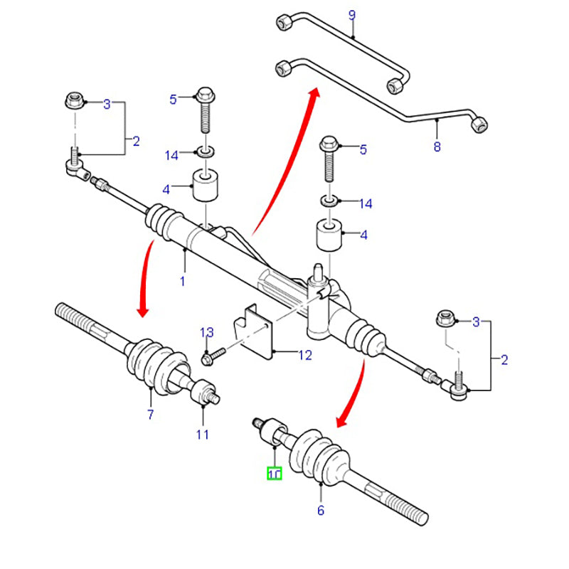 Genuine Ford Right Hand Rack End Joint 16mm Normal Load to suit VH / V ...
