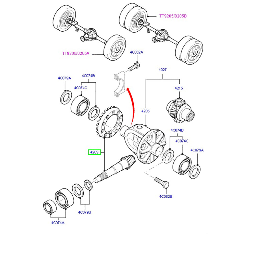 Ford Transit Rear Diff Genuine Crown Wheel & Pinion Set Assembly 3.73 Ratio Single Rear Diff ...