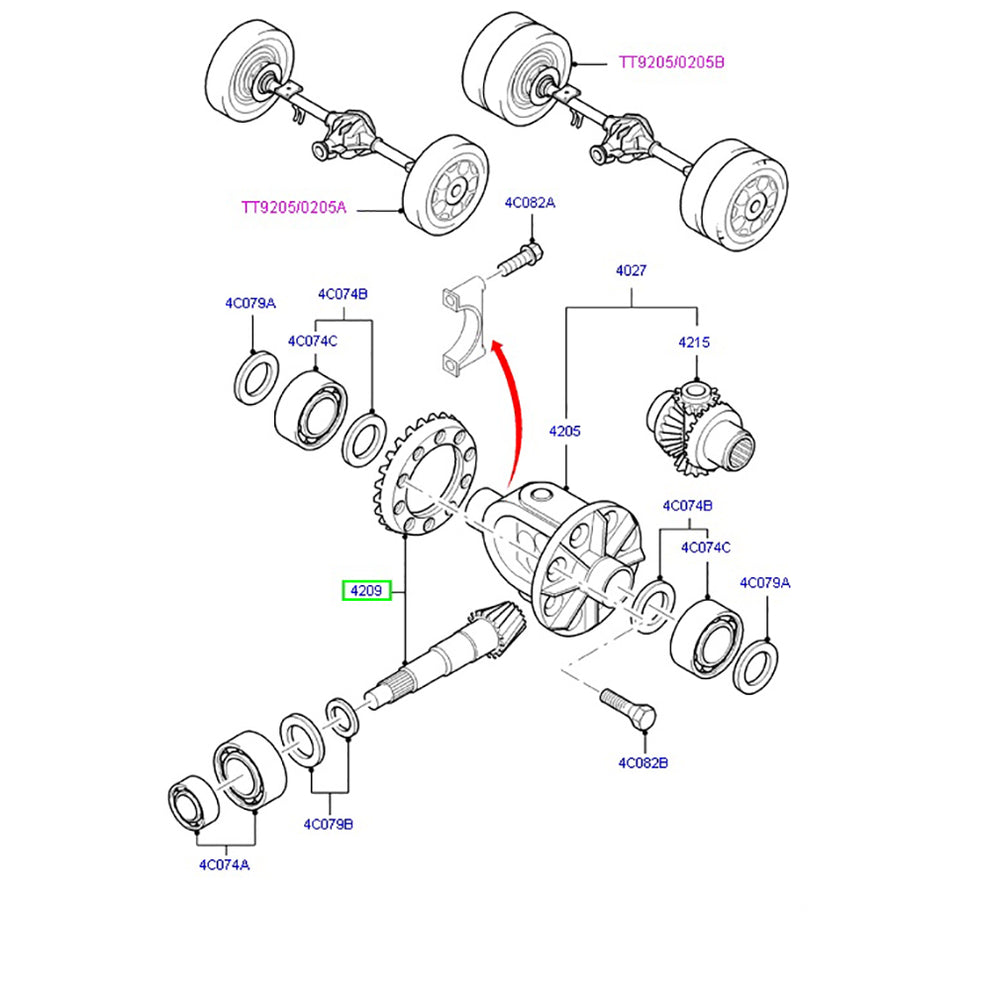 Genuine Crown Wheel & Pinion Set Assembly 3.73 Ratio Single Rear Diff ...