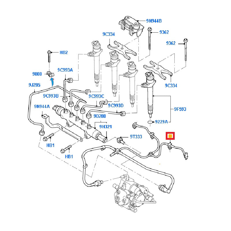 Fuel Injector Leak Back Pipe Assembly to suit VM 2.4L RWD Ford Transit ...