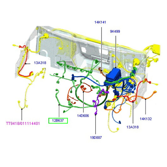 Genuine Engine Wiring Loom Assembly to suit 2.4L Puma VM Ford Transit 6C1T12B637AJ / 1724386