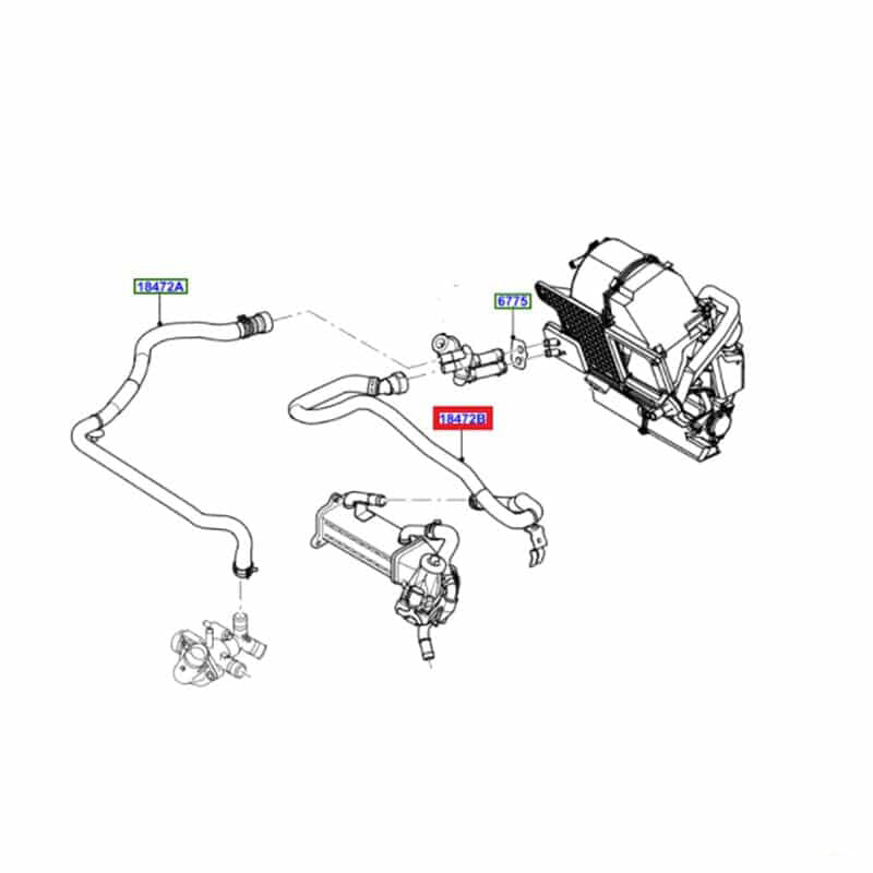 1765660 Coolant Hose From Heater Tap To Suit Ford Transit 2.2L / 2.4L RWD VM C ...