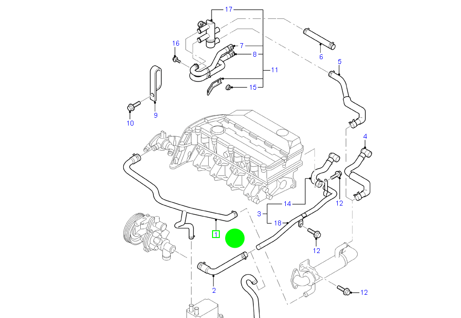 3C119Y438AC Genuine Ford EGR Inlet Heater Hose For Transit VH VJ 2000-2006