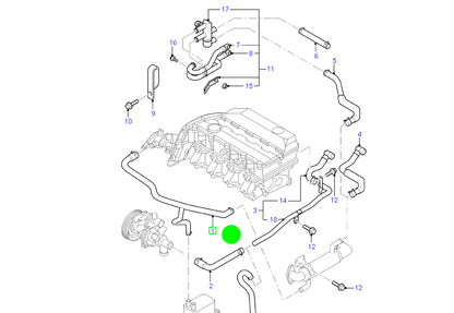 3C119Y438AC Genuine Ford EGR Inlet Heater Hose For Transit VH VJ 2000-2006