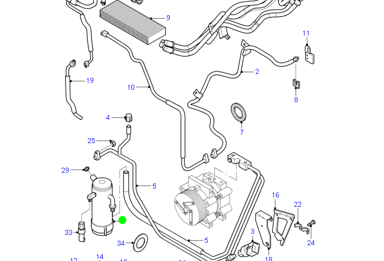 3C1H19E647AA Air Conditioner Accumulator / Dryer for Ford Transit VH / VJ 2000-2006