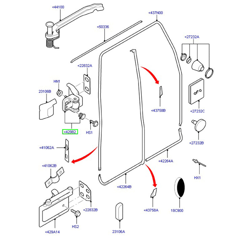 Rear Door Hinge RH Upper 180cm High Door To Suit VH/VJ/VM Ford Transit ...