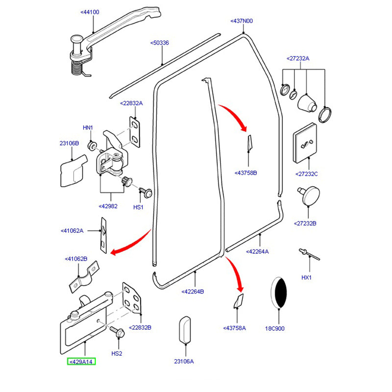 Genuine Rear Door Bottom Hinge – Driver Side – 270° suit VJ / VH / VM ...