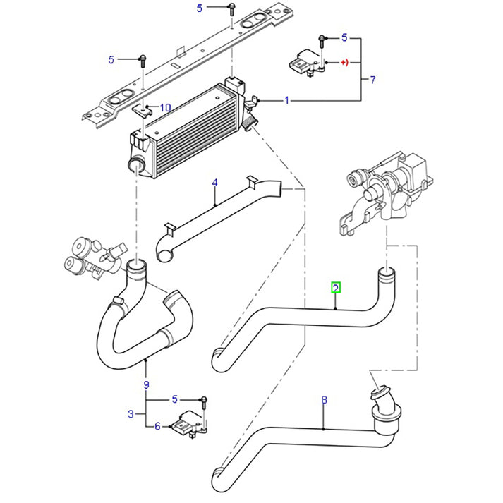Genuine Turbo to Intercooler Hose to suit 2.4L VH / VJ Ford Transit 2C ...