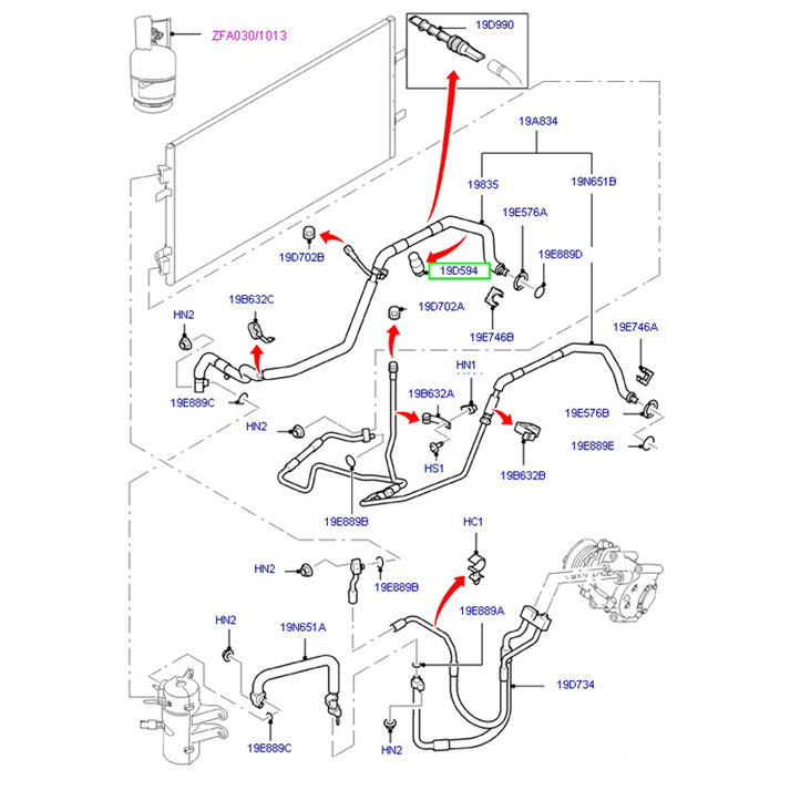 Air Conditioning High Pressure Switch to suit VH / VJ / VM Ford Transi ...