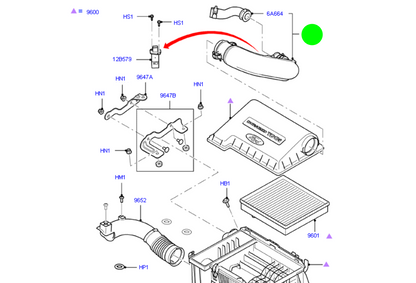 6C119R504CC Genuine Air Filter Box Hose To suit Ford Transit VM 2006-2014 FWD 2.2L
