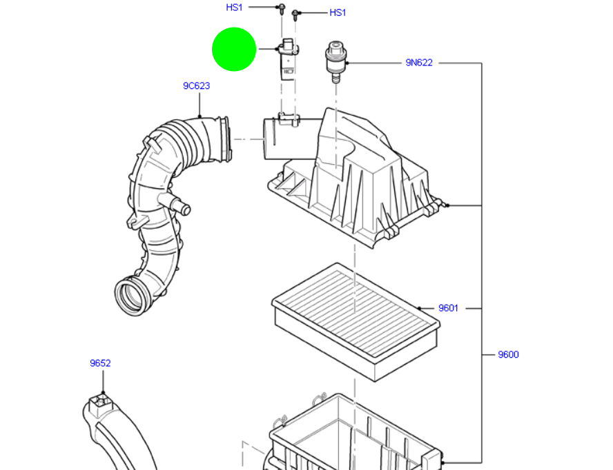 Mass Air Flow Sensor / MAF Sensor to suit VM 2.4L and 2.2L Ford Transit 6C1112B579AA / 1376235