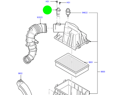 Mass Air Flow Sensor / MAF Sensor to suit VM 2.4L and 2.2L Ford Transit 6C1112B579AA / 1376235