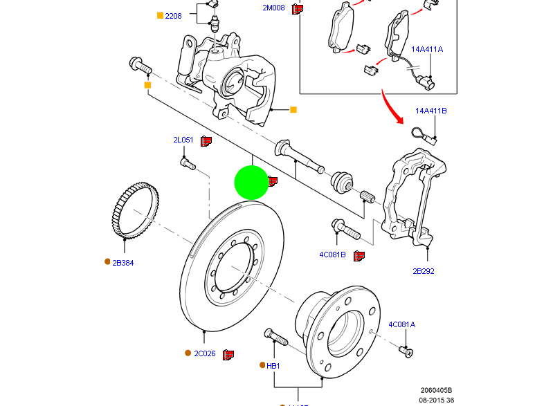 6C112L527AA Brake Caliper Repair Pin Kit REAR suits Ford Transit VM