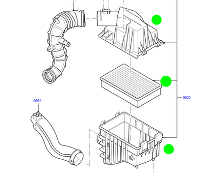 6C119600BC Genuine Ford Air Filter Box to suit 2.4L VM Ford Transit