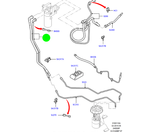 6C119J270AD Genuine Fuel Line Tube To suit Ford Transit VM 2000-2014