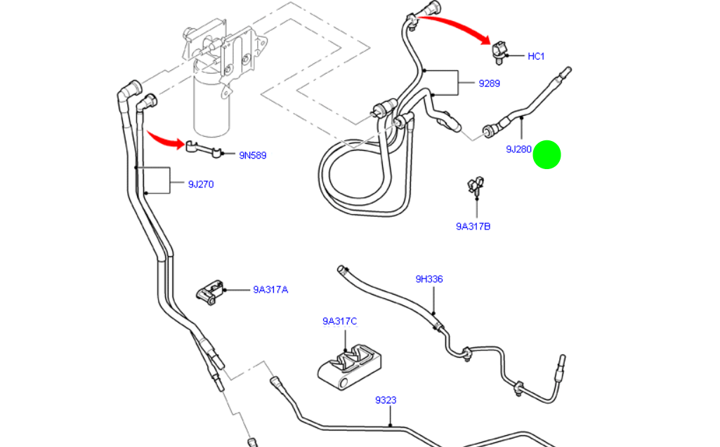6C119J280BD Fuel Line to suit Ford Transit and Ranger