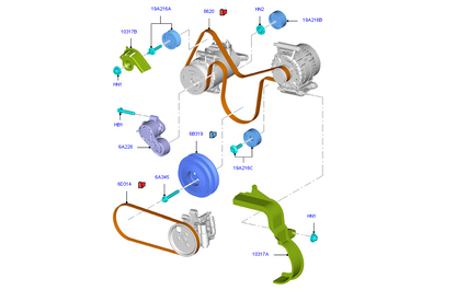 6C1Q6A228AB Ford Transit Custom VN 2.2L Belt Tensioner