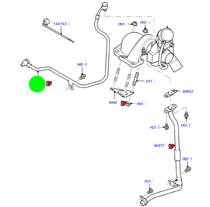 6C1Q6K679AJ Turbo Oil Feed Line To suit Ford Transit VM 2.2L 2006-2014
