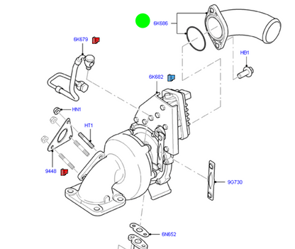 6C1Q6K686AC Ford TRANSIT 2.4L VM Turbo Pipe/Elbow