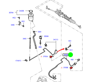 8C113E586FE Genuine Ford pump to steering rack hose/pipe to suit Ford Transit VM 2006-2014 2.2L