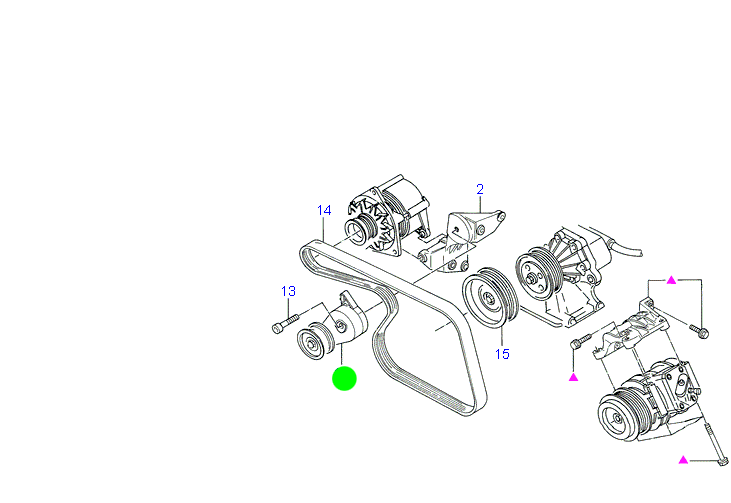 96WF6A228AA Belt Tensioner To suit Ford Transit VG and VH Petrol 1992-2004