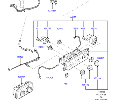 98VW19C733AB Heater Control Potentiometer