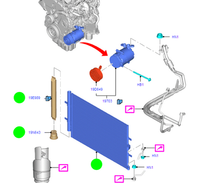 BK2119710AB AC Condensor To suit Ford Transit VO