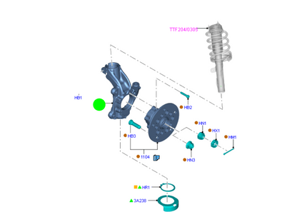 BK213K185AF Right Hand Front Steering Knuckle to Suit Ford Transit VN Custom